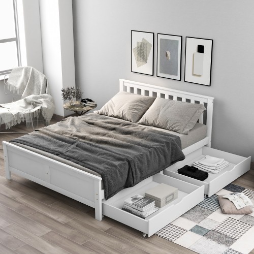 Wooden solid white pine - white,