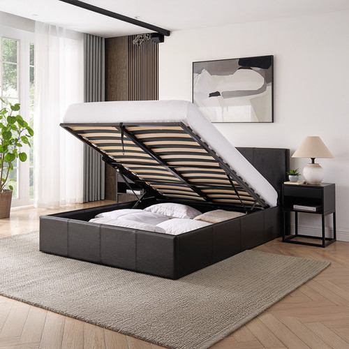 Kingsize 5ft ottoman bed black - 5ft,